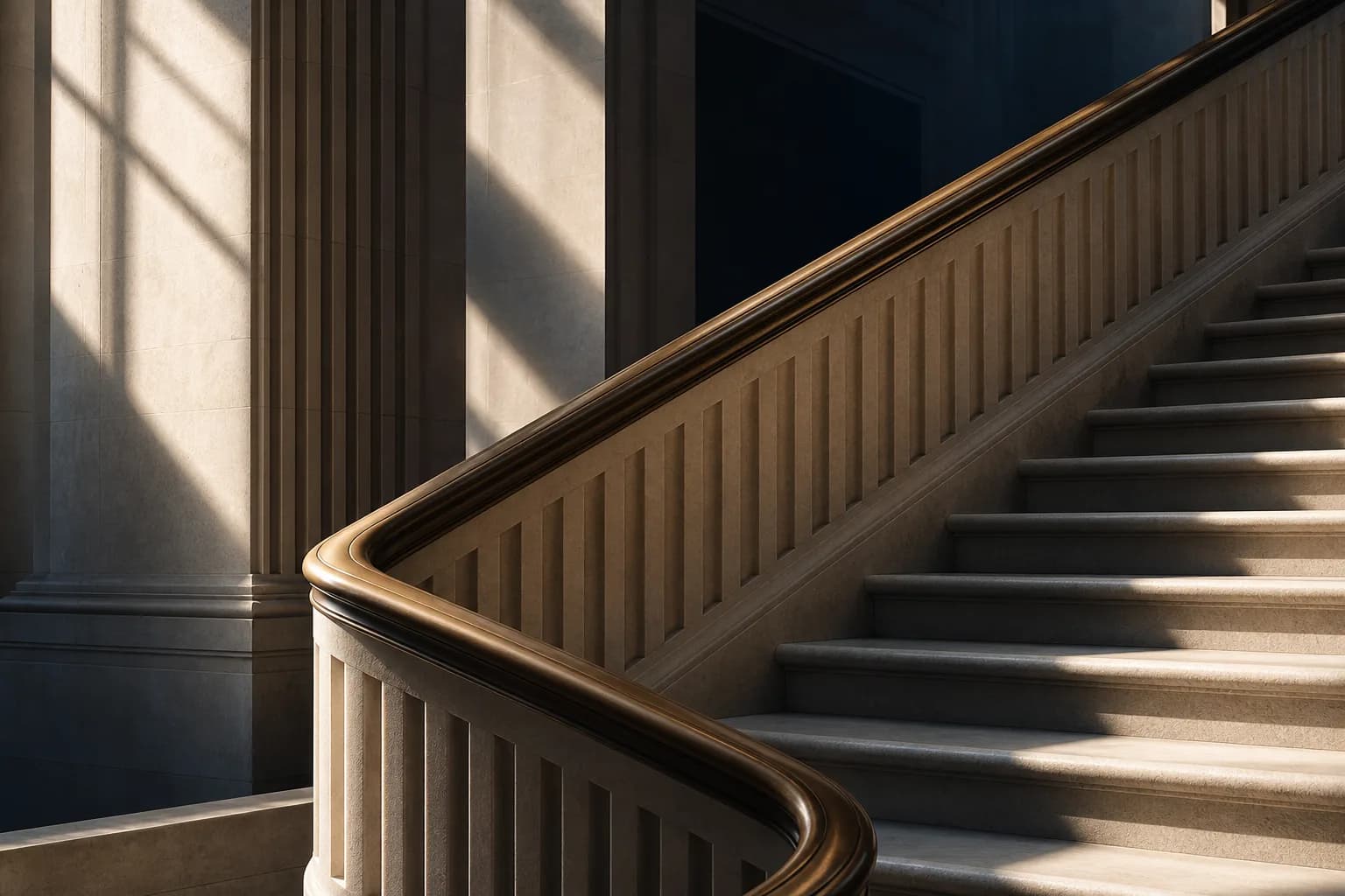 Limestone architecture and bronze details