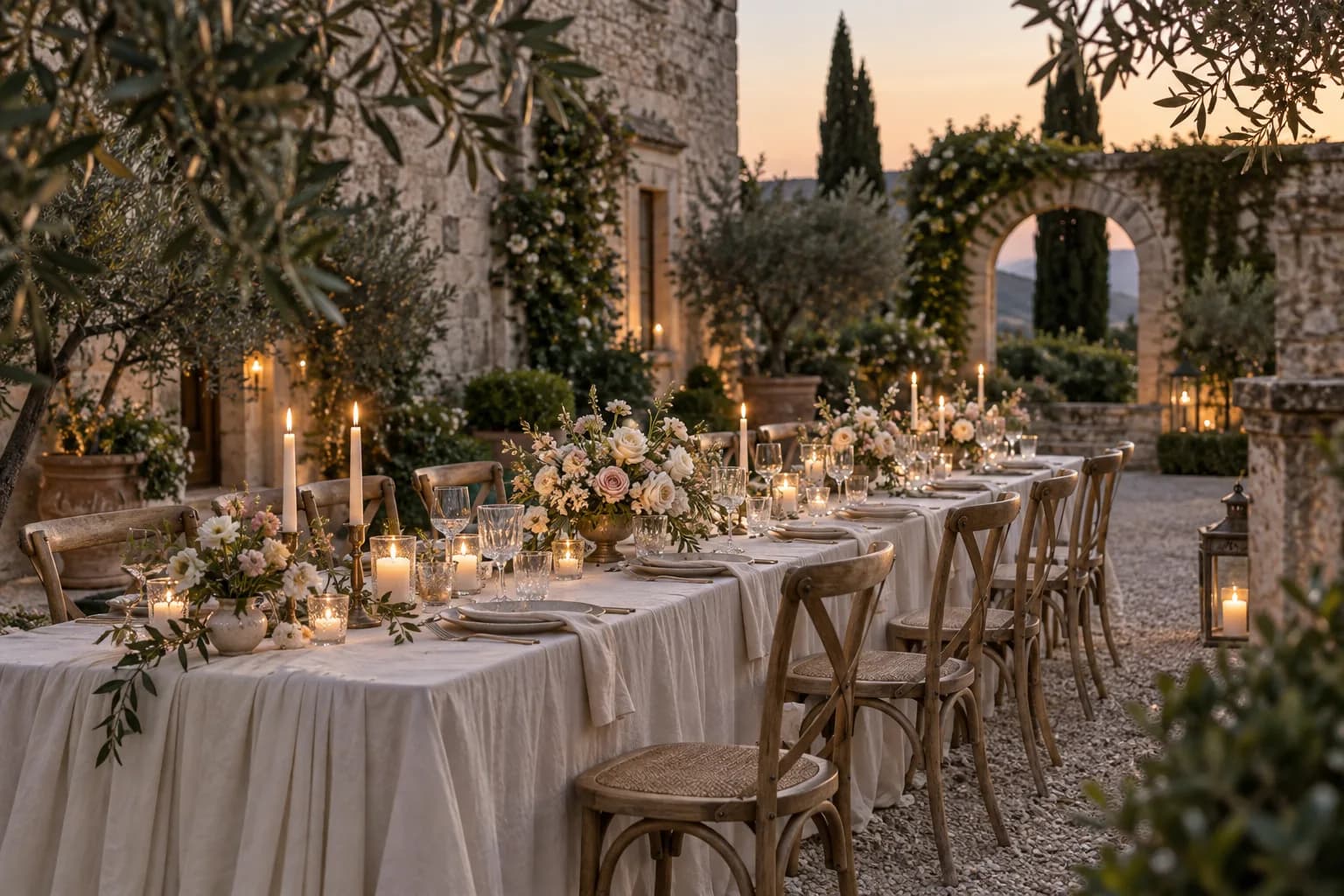 An intimate garden dinner