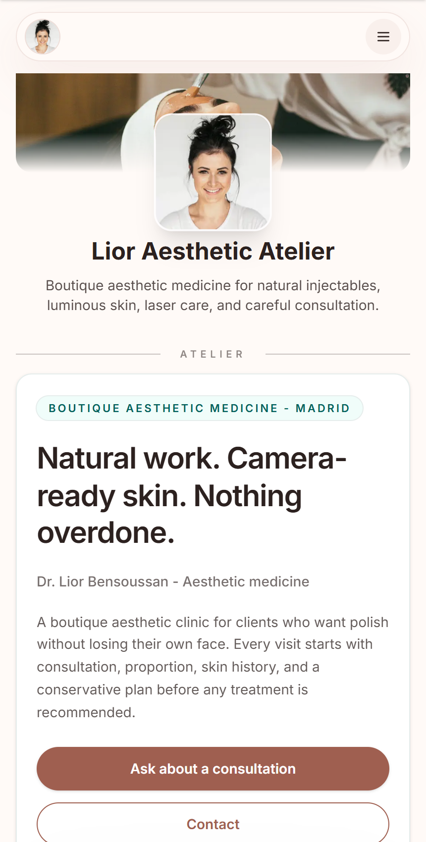 Vero modello di sito QREasy: Bellezza ed estetica