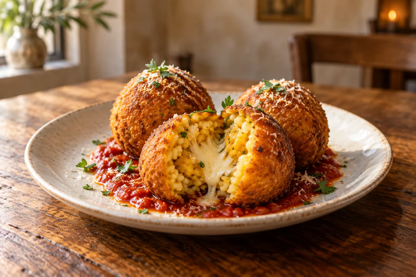 Golden saffron arancini